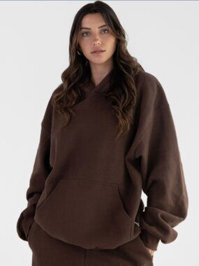 Comfrt hoodie chocolate brown XS